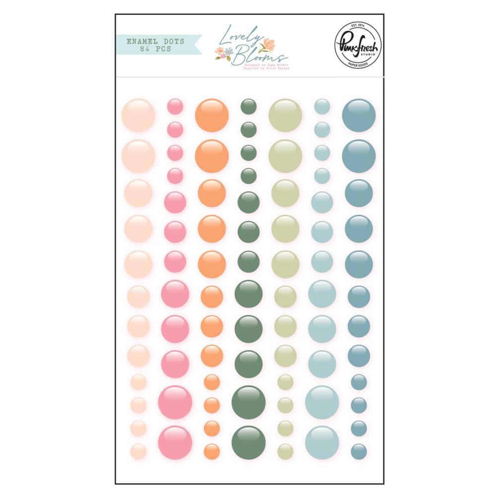 Pinkfresh Studio LOVELY BLOOMS ENAMEL DOTS 84pc