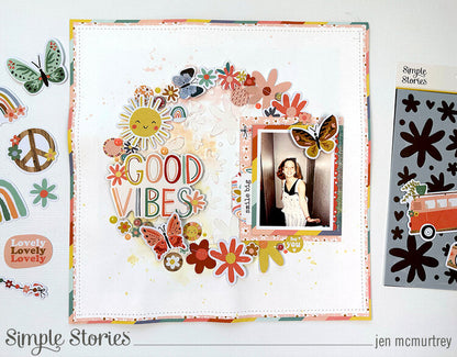 Simple Stories BOHO SUNSHINE 12&quot;X12&quot; Collection Kit Layout