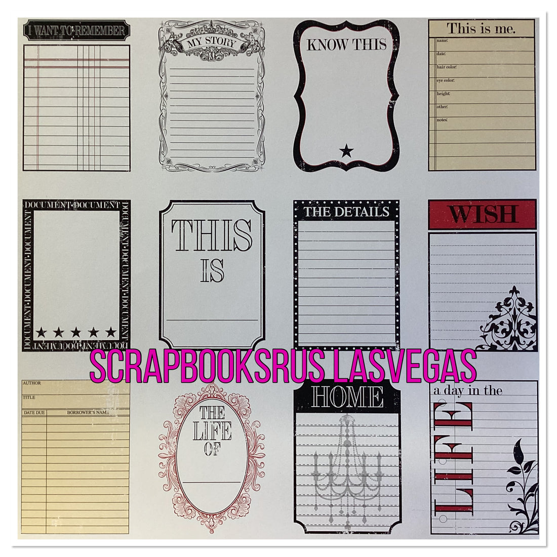 Teresa Collins LIFE DOCUMENTED 12X12 Scrapbook Paper Scrapbooksrus