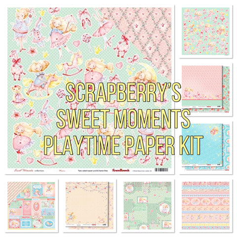 Scrapberry’s SWEET MOMENTS PLAYTIME 12"X12" Scrapbook Paper Kit 7pc