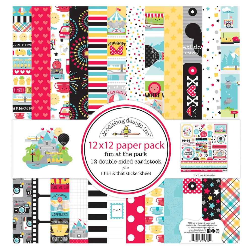 Doodlebug FUN AT THE PARK  12X12 Paper Pack 13pc