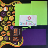 Premade Scrapbook Page TRICK OR TREAT (2) 12x12 Halloween
