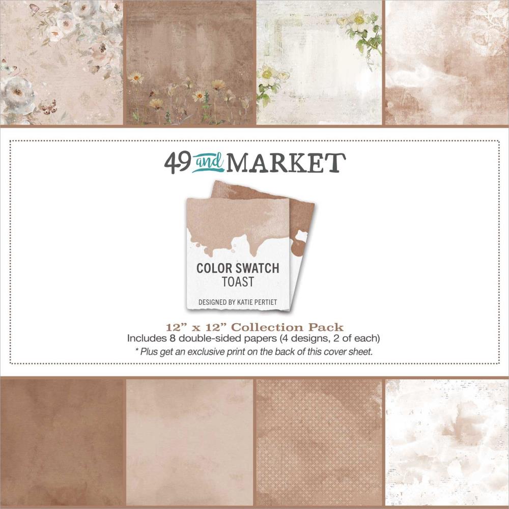 49 and Market COLOR SWATCH TOAST 12x12 Scrapbook Collection Paper Pack