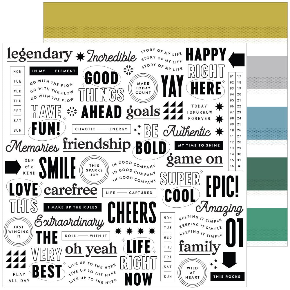 Pinkfresh Studio SIMPLY THE BEST HAVE FUN 12x12 Scrapbook Paper