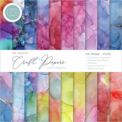 Craft Consortium Ink Drops VIVID 6”X6” Premium Paper Pad