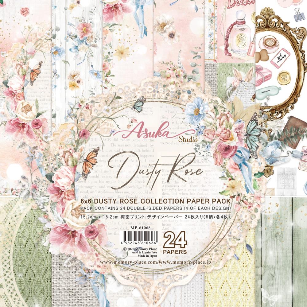 Asuka Studio DUSTY ROSE Collection 6”X6” Paper Pack 6x6 Scrapbooksrus