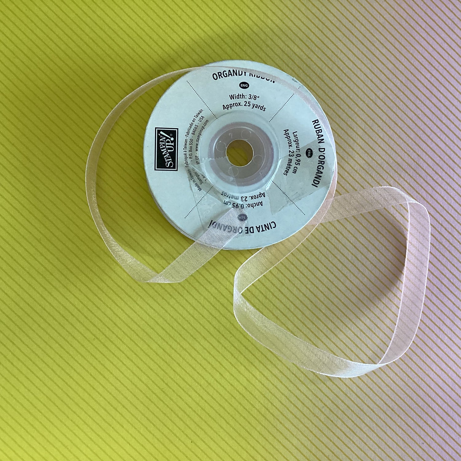 Stampin Up Ribbon 1 yard 3/8&quot; wide ORGANDY