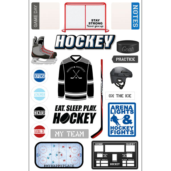 Scrapbook Customs HOCKEY EMBELLISHMENTS Laser DieCuts