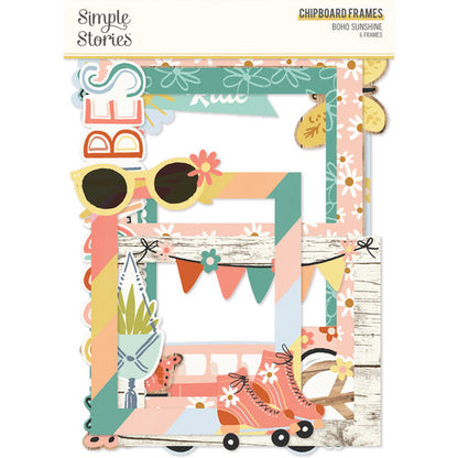 Simple Stories BOHO SUNSHINE Chipboard Frames 6pc