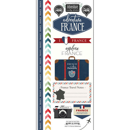 Scrapbook Customs FRANCE ADVENTURE KIT Papers and Stickers 13pc