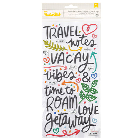 Vicki Boutin Thickers Where To Next TRAVEL NOTES Puffy Stickers