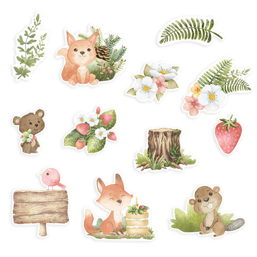 P13 WOODLAND CUTIES Ephemera BITS AND PIECES Diecuts 12pc