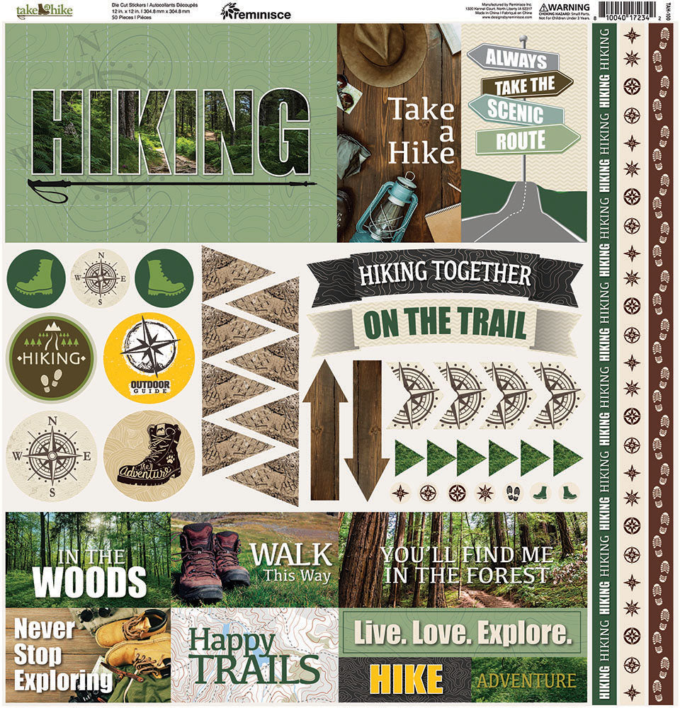 Reminisce TAKE A HIKE Scrapbook Paper Pack 2pc