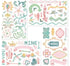 Basic Grey TWO SCOOPS Chip Stickers Designer Love Chipboard