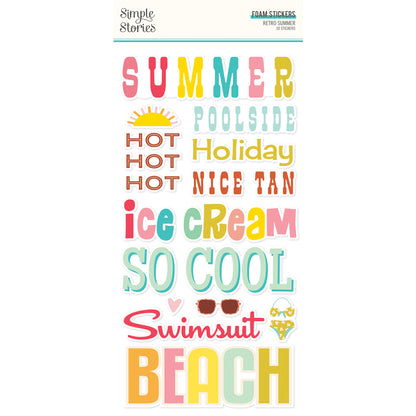 Simple Stories RETRO SUMMER Foam Stickers 30pc