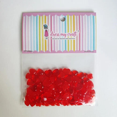 Dress My Craft Water Droplet RED HEART Embellishments