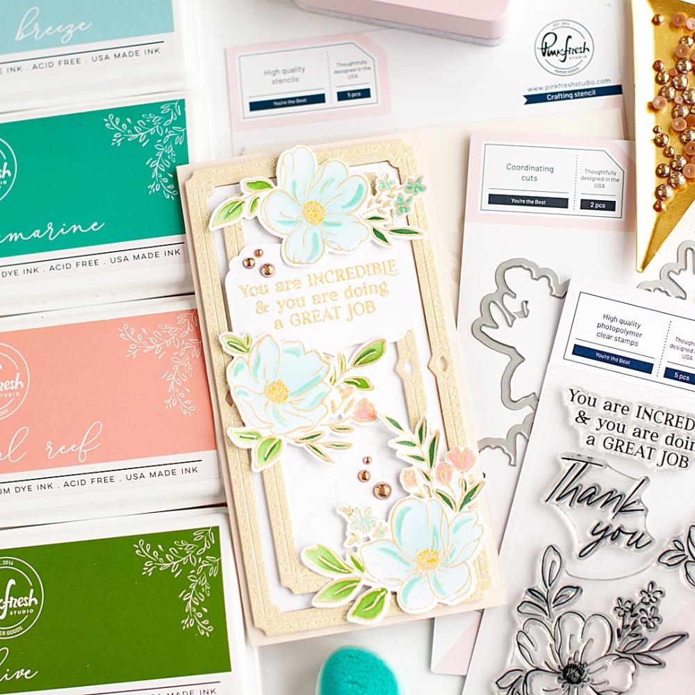 Pinkfresh Studio YOU’RE THE BEST Stamp &amp; Die Set 7pc