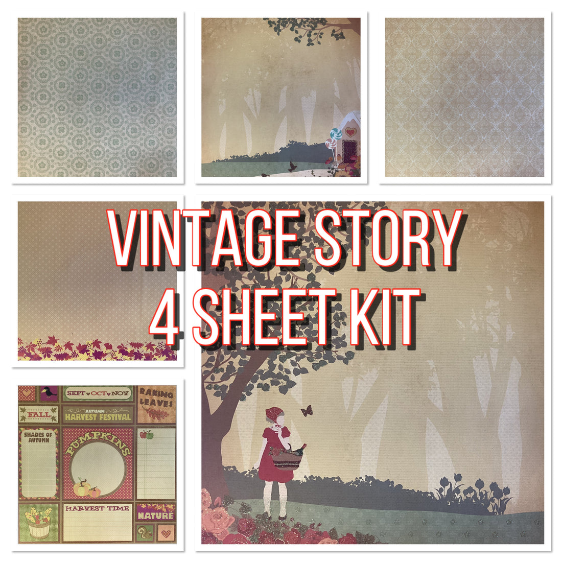Best Creation VINTAGE STORY 12"x12" Scrapbook Kit