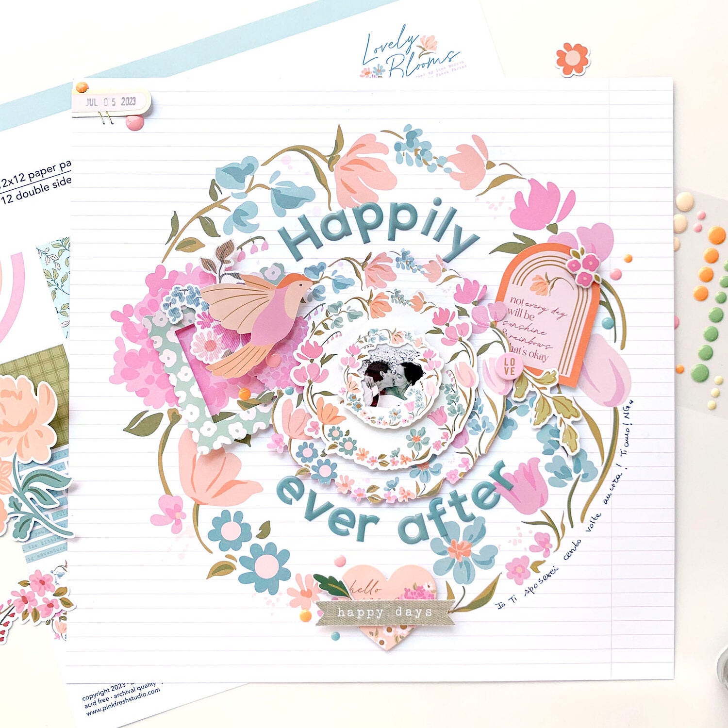 Pinkfresh Studio LOVELY BLOOMS EPHEMERA 35pc