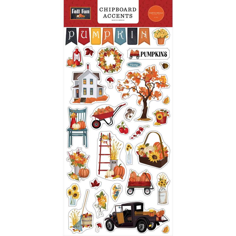 Carta Bella FALL FUN CHIPBOARD ACCENTS