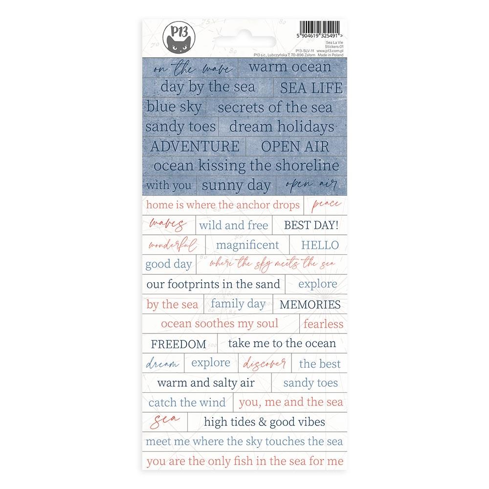 P13 SEA LA VIE Word Stickers 01 Ocean Sea 45pc