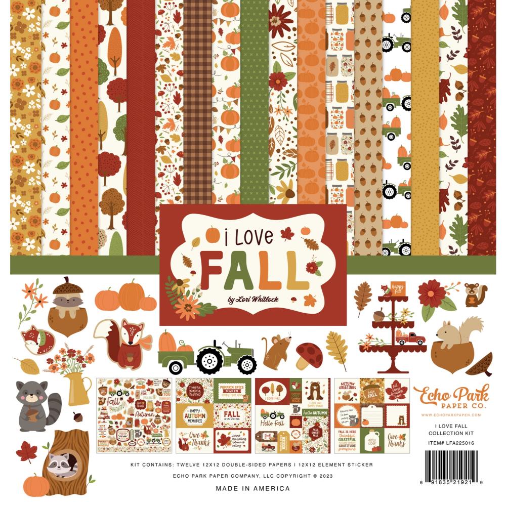 Echo Park I LOVE FALL 12"x12" Scrapbook Collection Kit