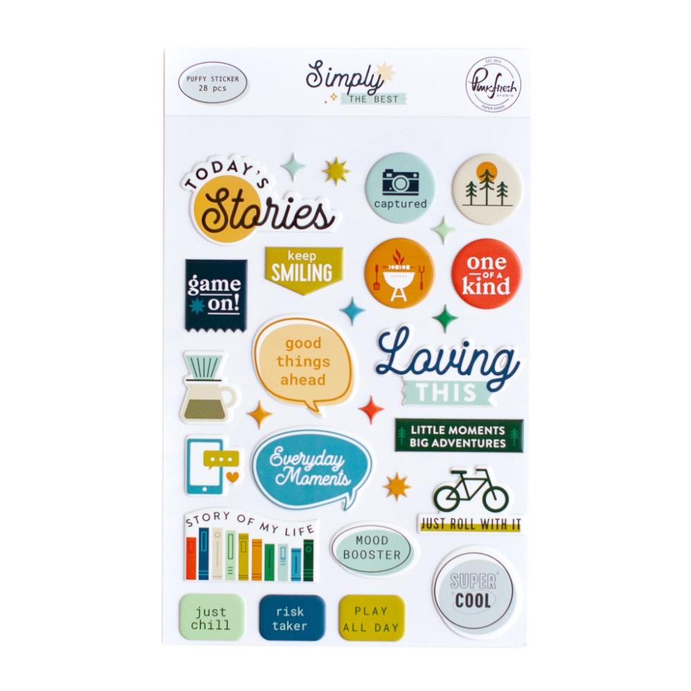 Pinkfresh Studio SIMPLY THE BEST PUFFY STICKER 28pc