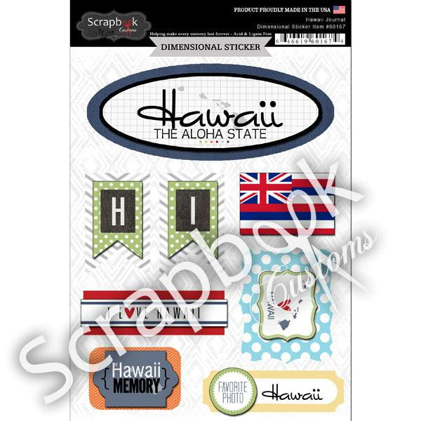 Hawaii JOURNAL 3D Stickers Scrapbook Customs 6&quot;X8&quot;