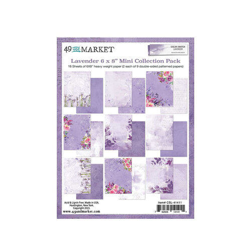 49 and Market Color Swatch LAVENDER 6x8” Mini Collection Paper Pack