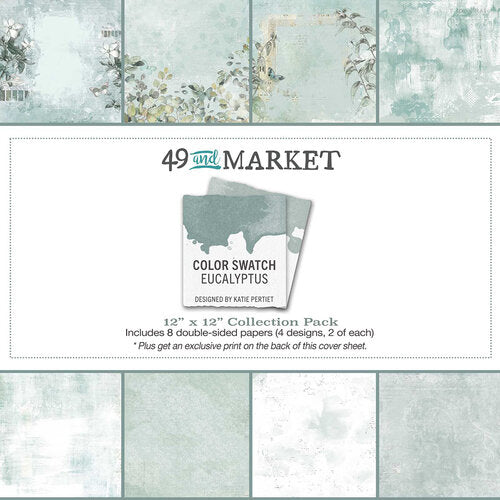 49 and Market COLOR SWATCH EUCALYPTUS 12x12 Scrapbook Collection Paper Pack