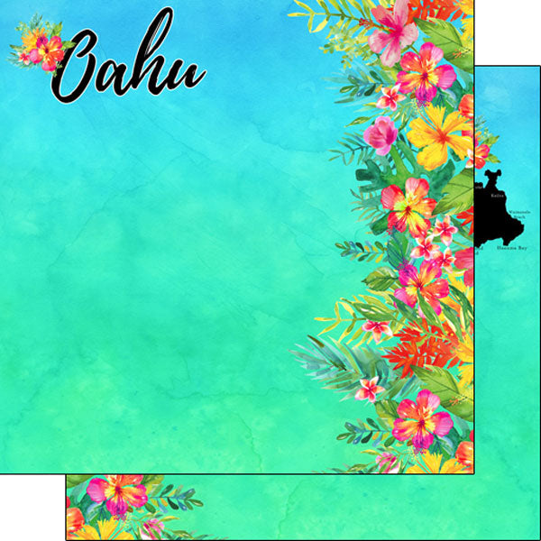 Scrapbook Customs OAHU HAWAII KIT Papers and Stickers 8pc