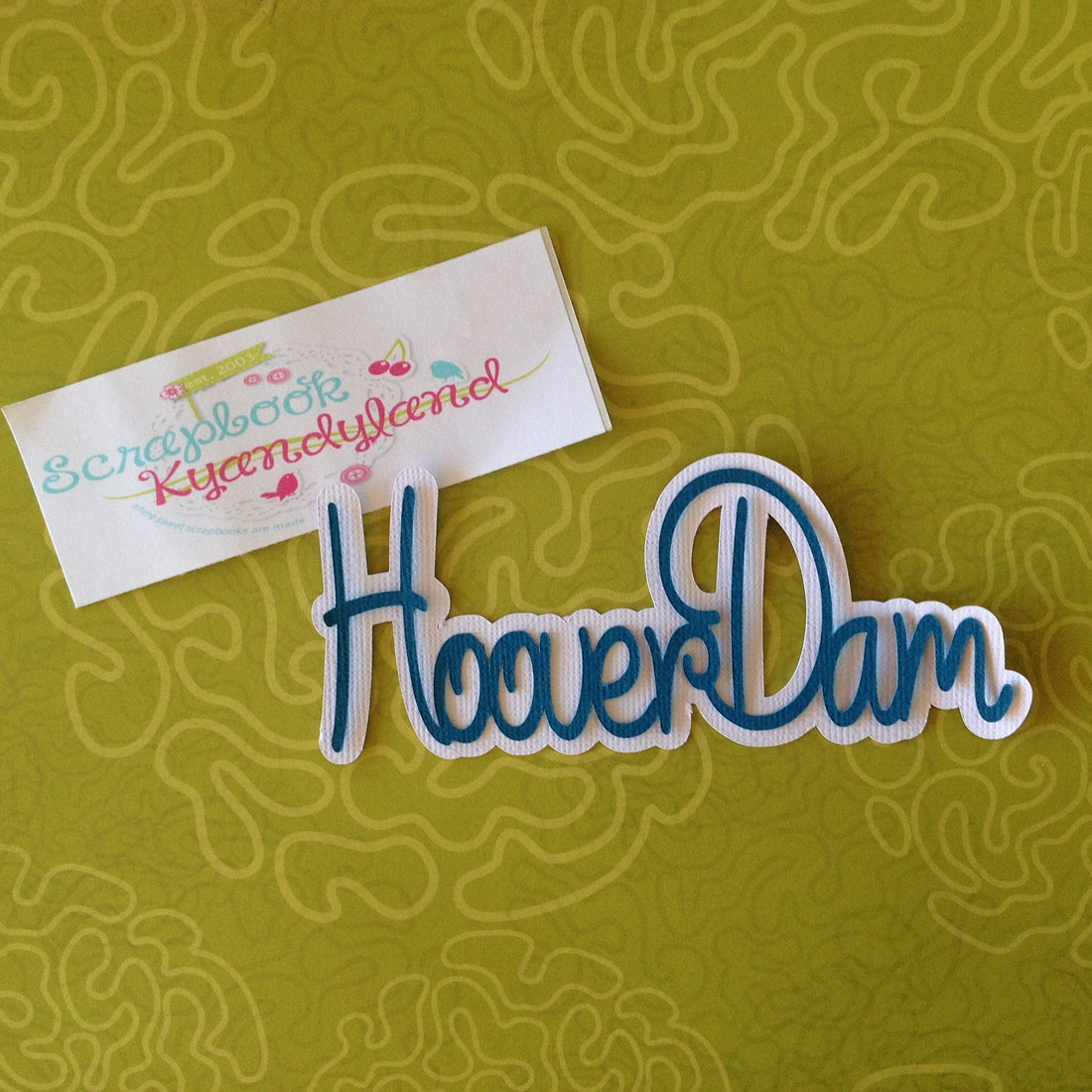 HOOVER DAM Cursive 2 Layer Diecut Title Travel Die Cut LV