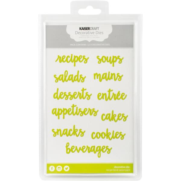 Kaisercraft RECIPE BOOK WORD PACK Decorative Dies