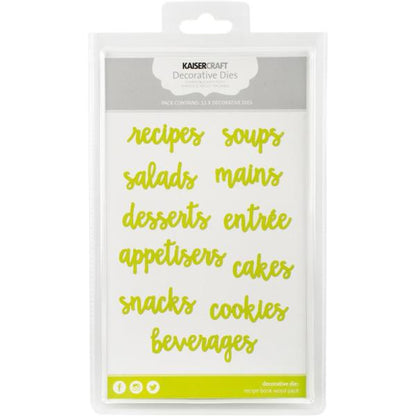 Kaisercraft RECIPE BOOK WORD PACK Decorative Dies