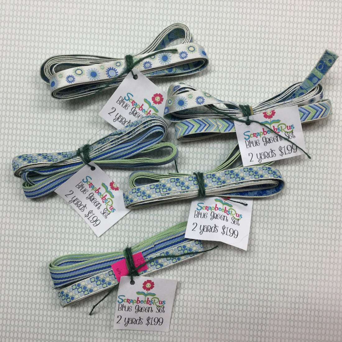 Scrapbooksrus Baby BLUE GREEN Ribbon