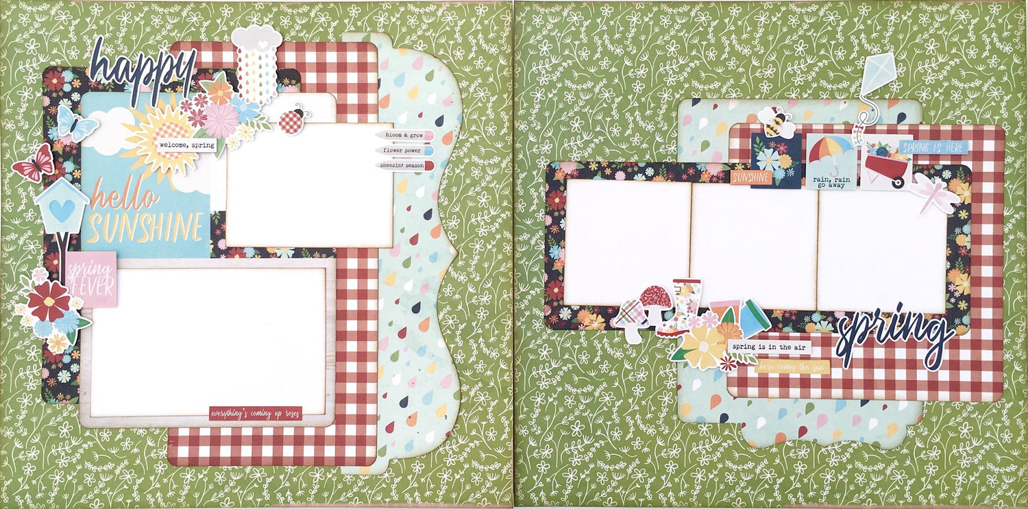 Simple Stories Springtime PUDDLE JUMPER 12x12 Scrapbook Paper Scrapbooksrus 