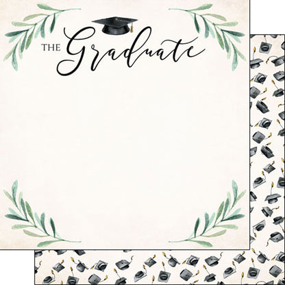 GRADUATION WATERCOLOR DS 12&quot;X12&quot; Scrapbook Customs Paper Scrapbooksrus 