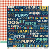 DCWV Playful Pets DOG WORDS 12”x12” Scrapbook Paper Scrapbooksrus 
