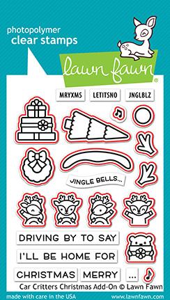 Lawn Fawn Lawn Cuts CAR CRITTERS CHRISTMAS ADD-ON Custom Craft Dies 14pc