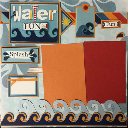 Page Kit (2) 12X12 WATER FUN Scrapbook @Scrapbooksrus