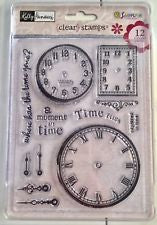 Sandylion TIME FLIES Clear Acrylic Stamps 12pc