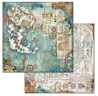 Stamperia MECHANICAL SEA WORLD 12&quot;X12&quot; Paper Pad Scrapbooksrus 