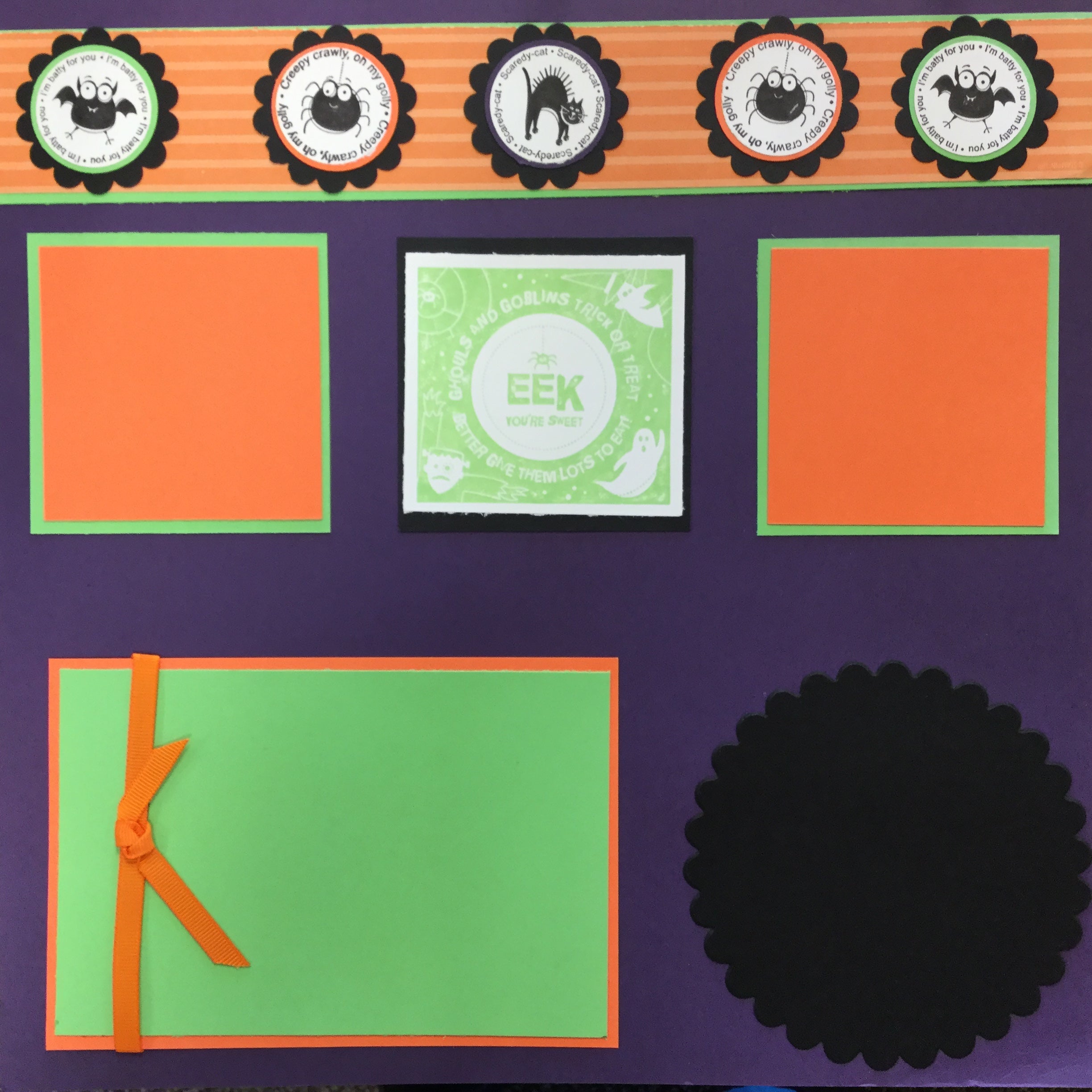 Premade Page Halloween EEK YOU’RE SWEET (2) 12X12 Scrapbook @Scrapbooksrus Scrapbooksrus 