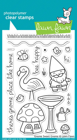 Lawn Fawn GNOME SWEET GNOME Clear Stamps 20pc Scrapbooksrus 