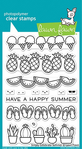 Lawn Fawn SIMPLY CELEBRATE SUMMER Clear Stamps 13pc Scrapbooksrus 
