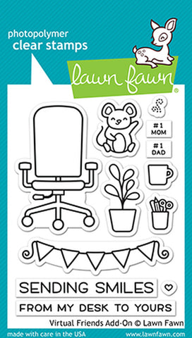 Lawn Fawn VIRTUAL FRIENDS ADD-ON Clear Stamps 4"X3" Scrapbooksrus 