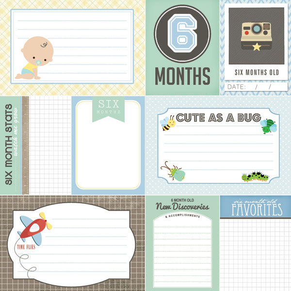 BABY’S FIRST YEAR DS Journal 12X12 Boy Paper Kit