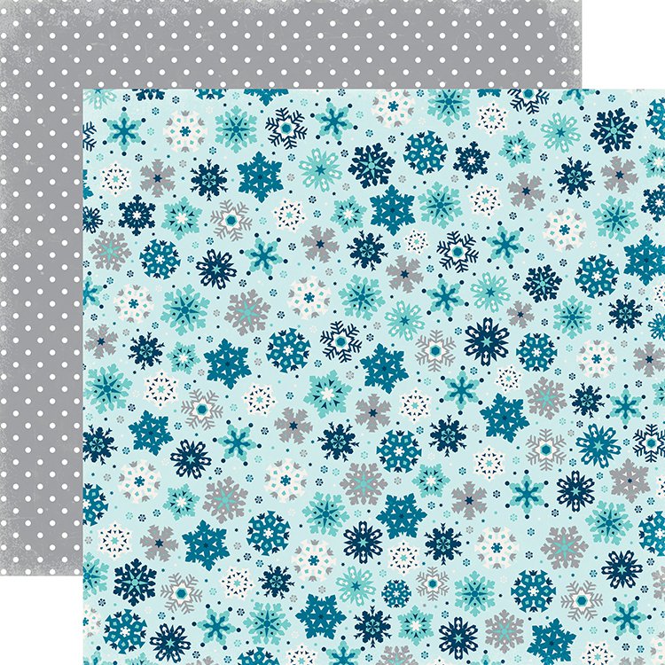 Echo Park Hello WINTER SNOWFALL 12"x12" Paper