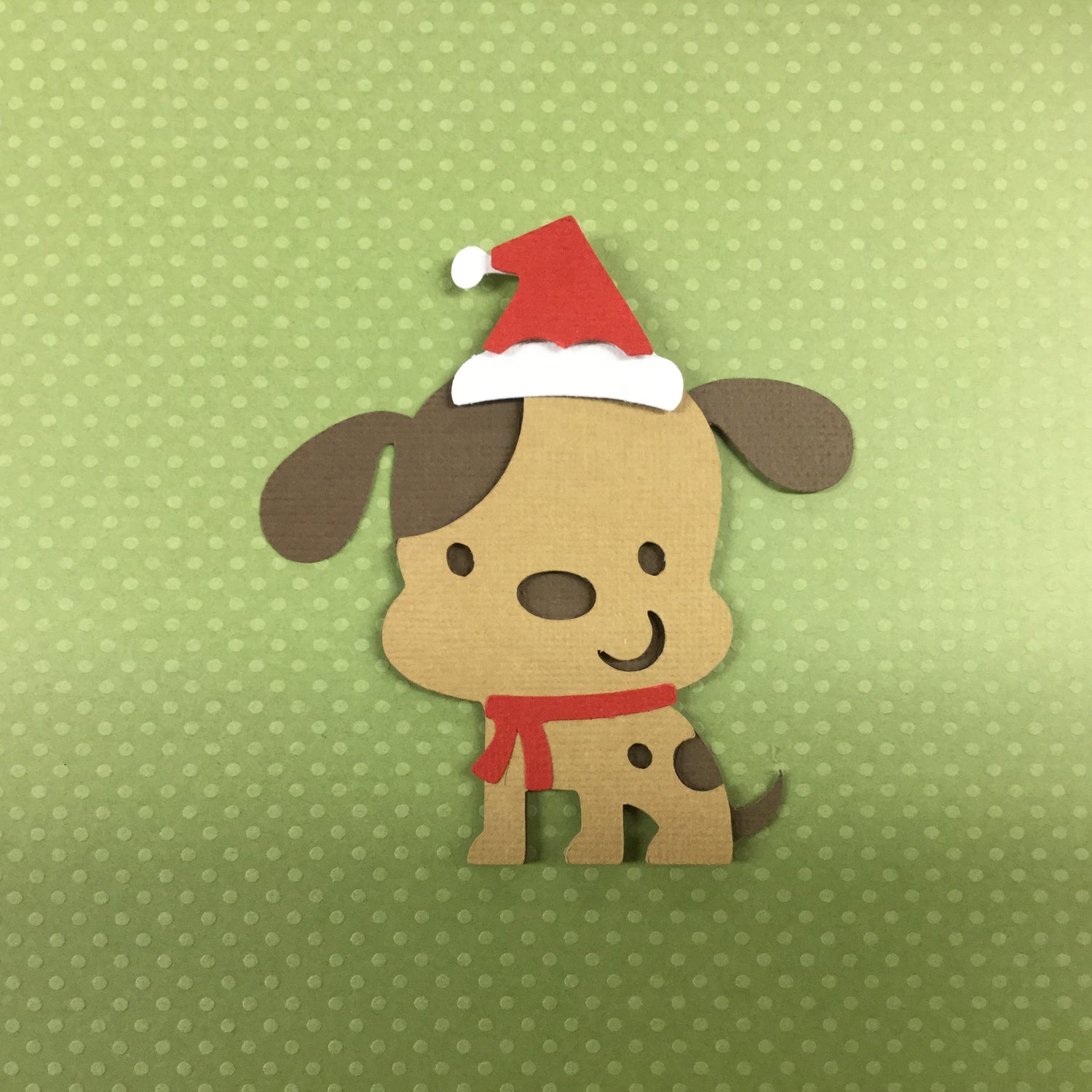 Christmas SANTA PUPPY Custom Scrapbook Die Cuts