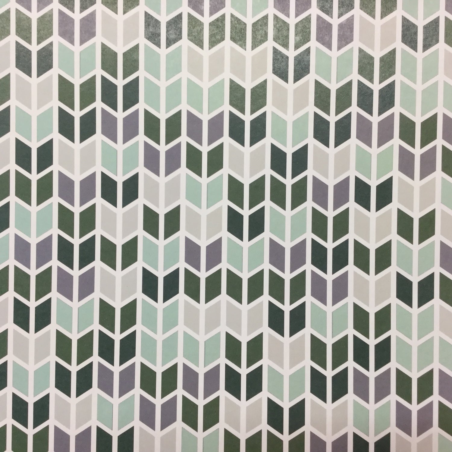 Arrows &amp; Diamonds GREEN GRAY 12&quot;X12&quot; Scrapbook Customs Paper Scrapbooksrus 